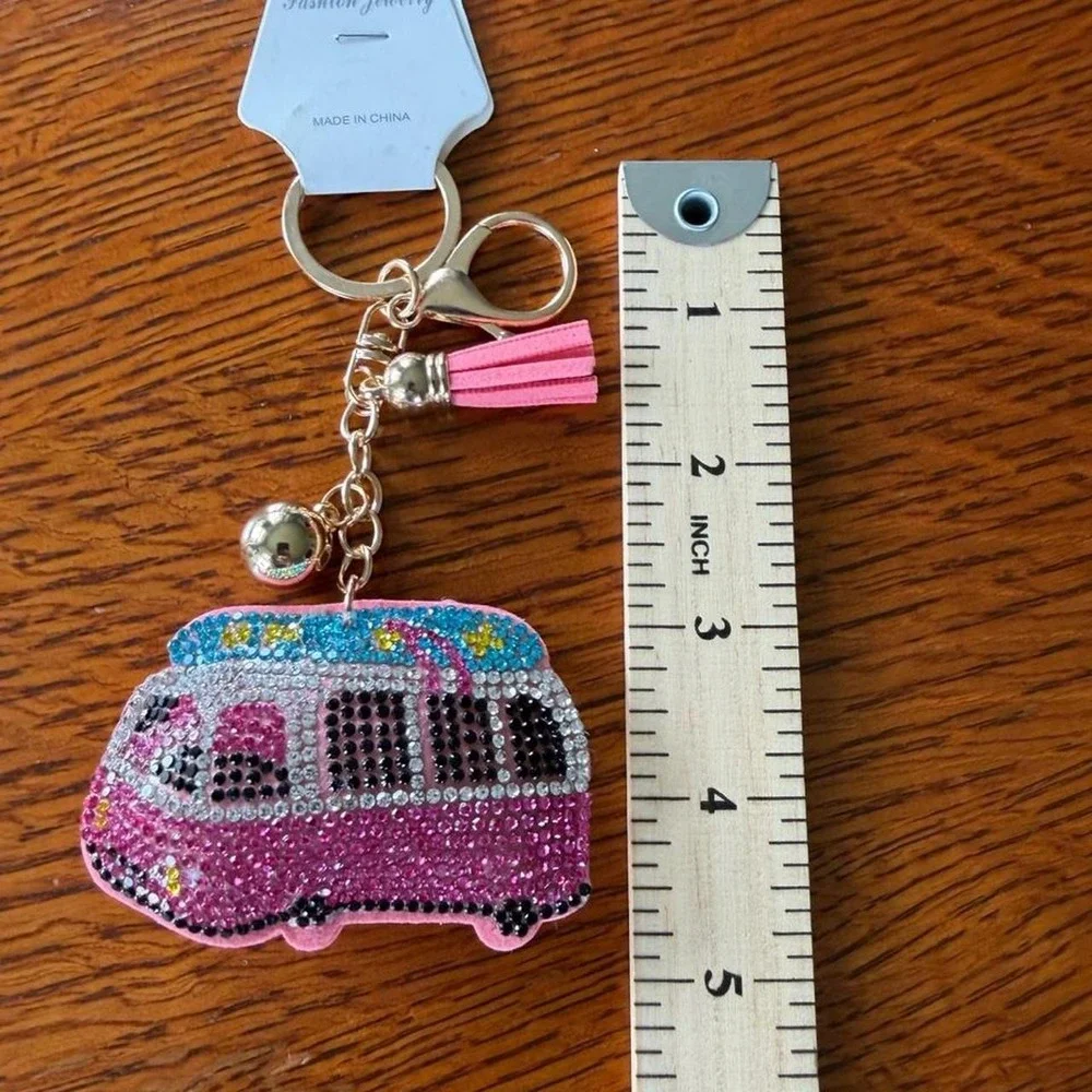 NWT van rhinestone keychain purse bag accessory boho summer beach
